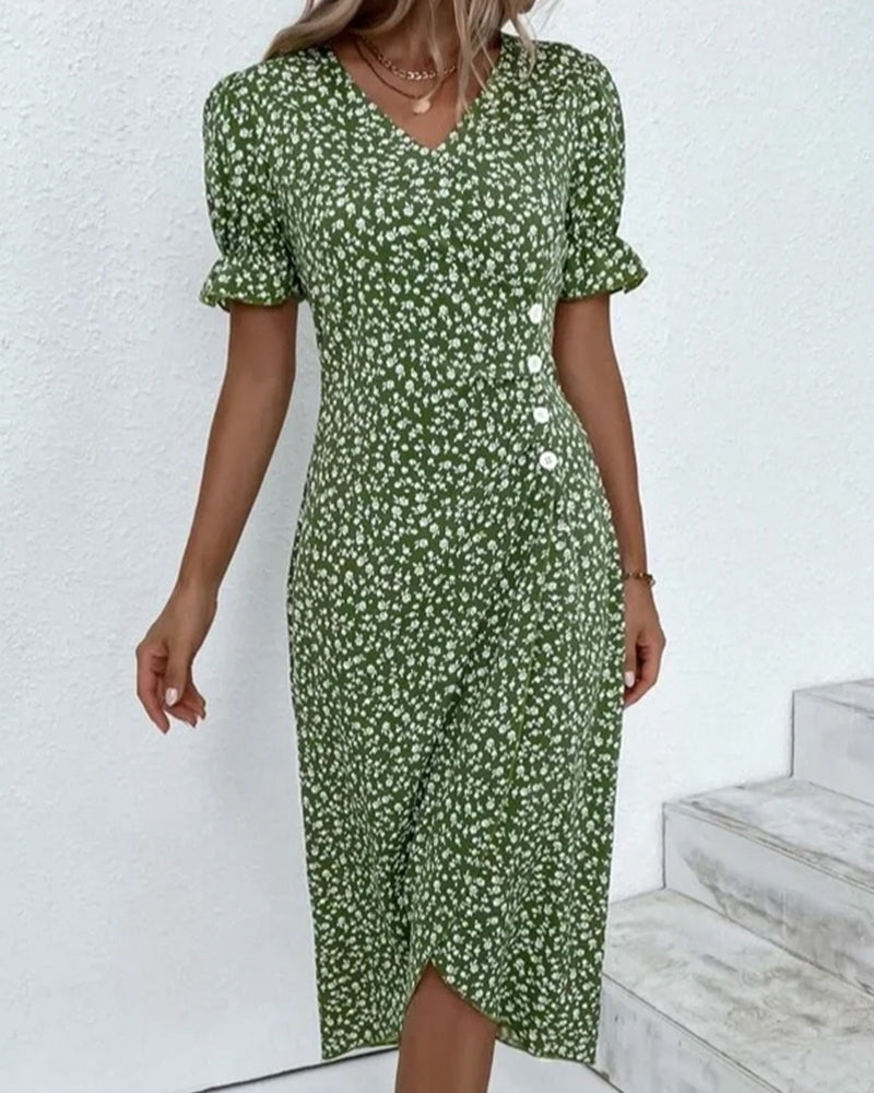 GISELLE | FLORAL V-NECK DRESS