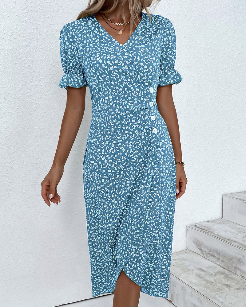 GISELLE | FLORAL V-NECK DRESS