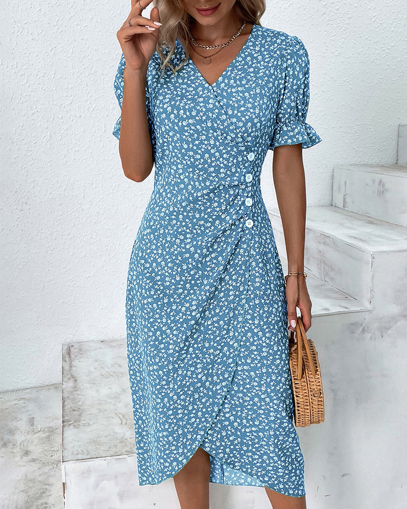 GISELLE | FLORAL V-NECK DRESS