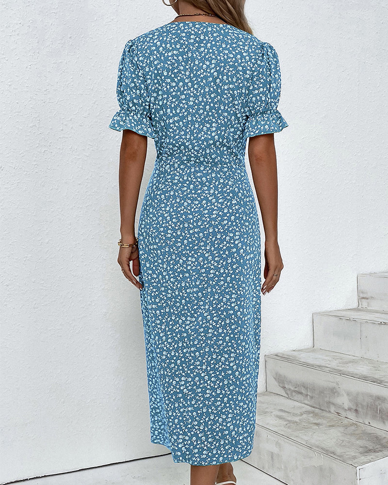 GISELLE | FLORAL V-NECK DRESS