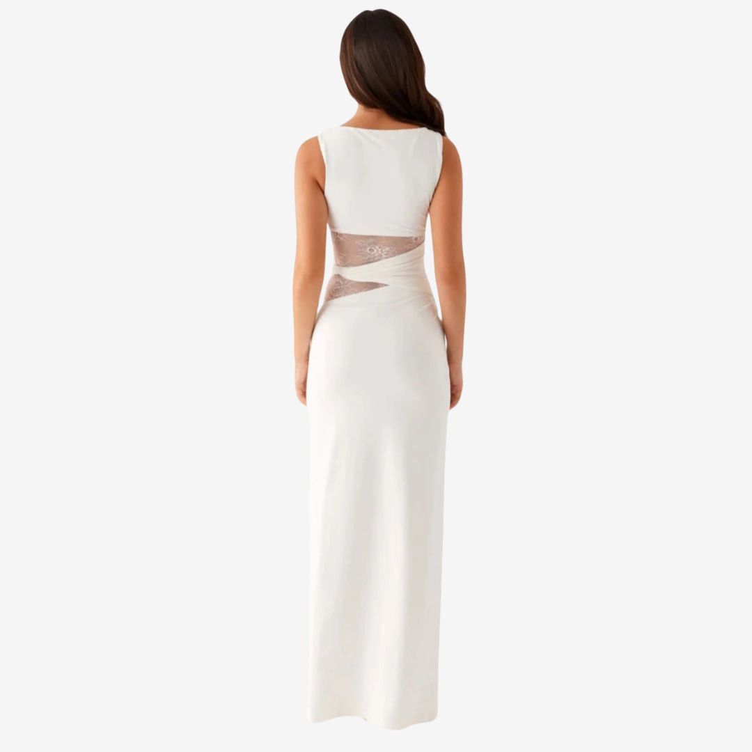 BRIELLE | FIGURE-FLATTERING MAXI DRESS WITH SUBTLE CUTOUTS AND LACING