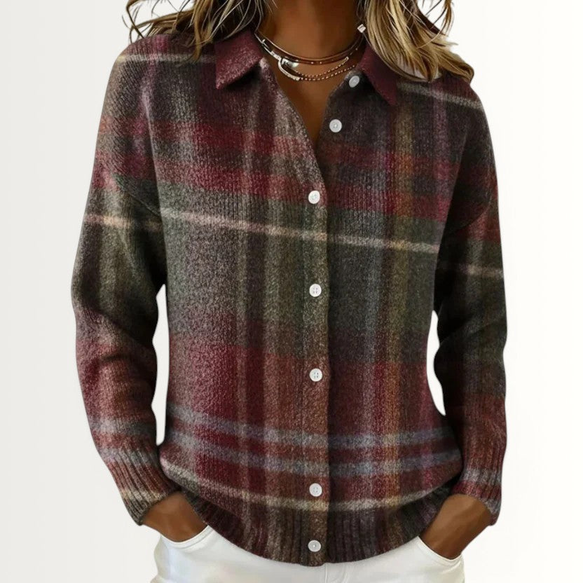 RILEY | CLASSIC PLAID KNIT CARDIGAN