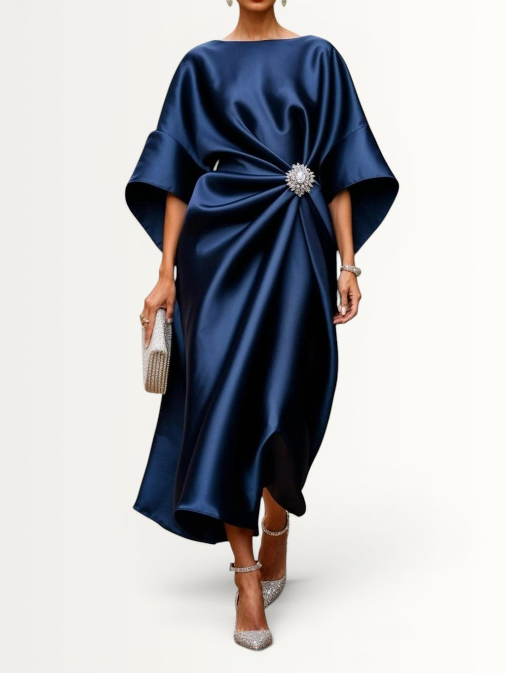 ELENA | LUXE SHIMMER SATIN LONG DRESS