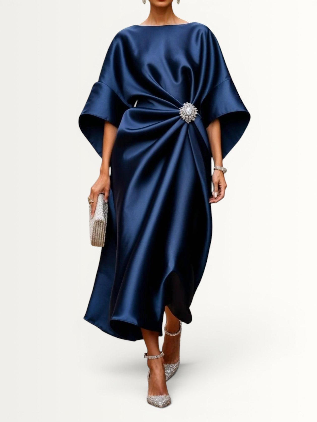 ELENA | LUXE SHIMMER SATIN LONG DRESS