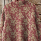 GEORGIA | RETRO PRINT TURTLENECK SWEATER