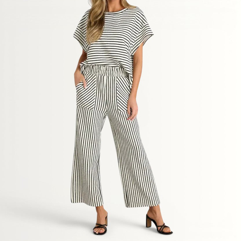 JOSLYN | STRIPED RELAXED LOUNGE TWO-PIECE SET