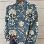 ANGELA | TIMELESS FLORAL TURTLENECK SWEATER