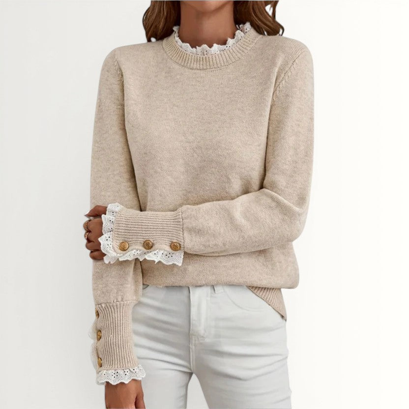 EMMA | LACE-DETAIL KNIT SWEATER