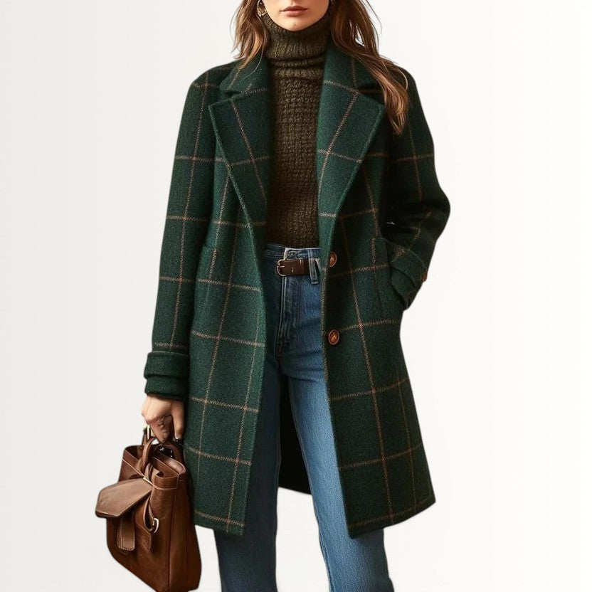 VIOLA | RETRO PLAID TWEED COAT