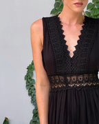 CHARLOTTE | HANDCRAFTED LACE DRESS WITH V-NECKLINE