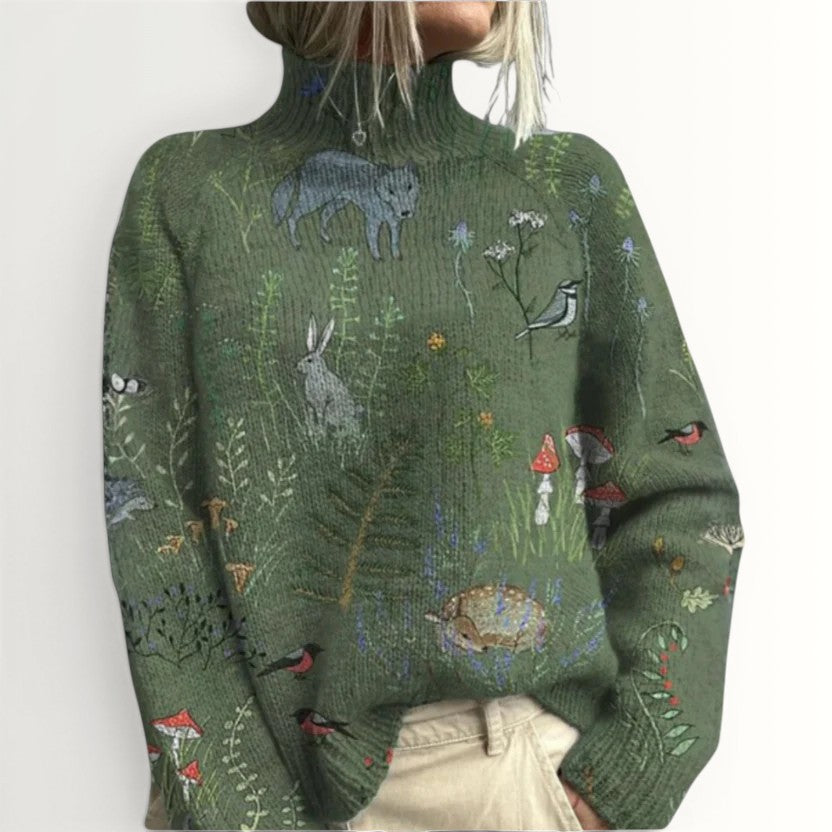 ZARA | WARM FLORAL TURTLENECK