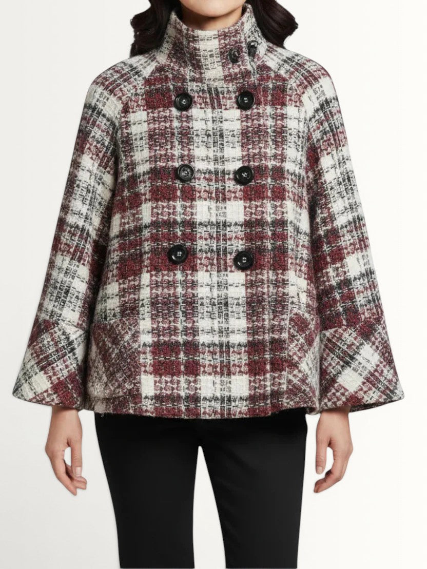 BEATRICE | PLAID CAPE JACKET