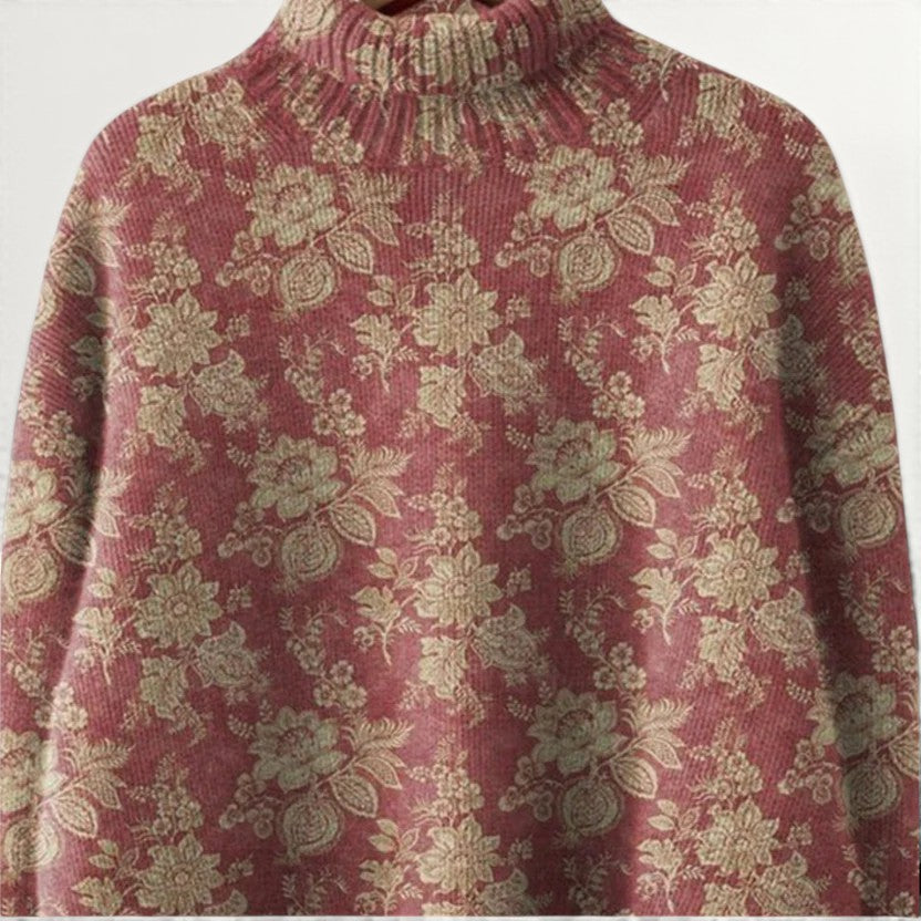 GEORGIA | RETRO PRINT TURTLENECK SWEATER