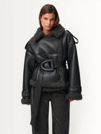 ARIA | BELTED SHEARLING COAT