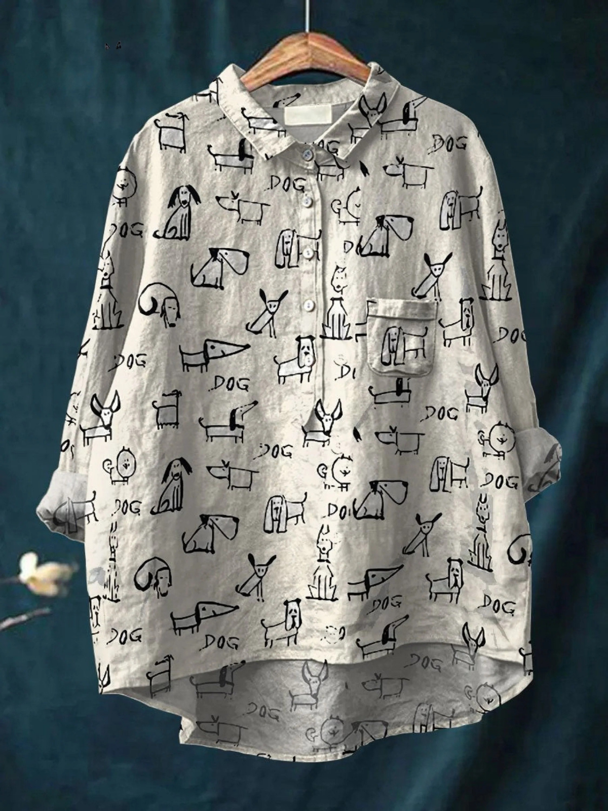FAITH | WOMEN'S CUTE DOG PRINT CASUAL SHIRT