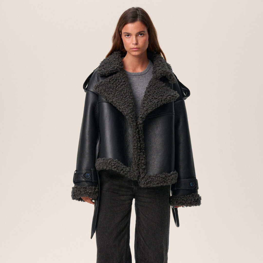 ARIA | BELTED SHEARLING COAT