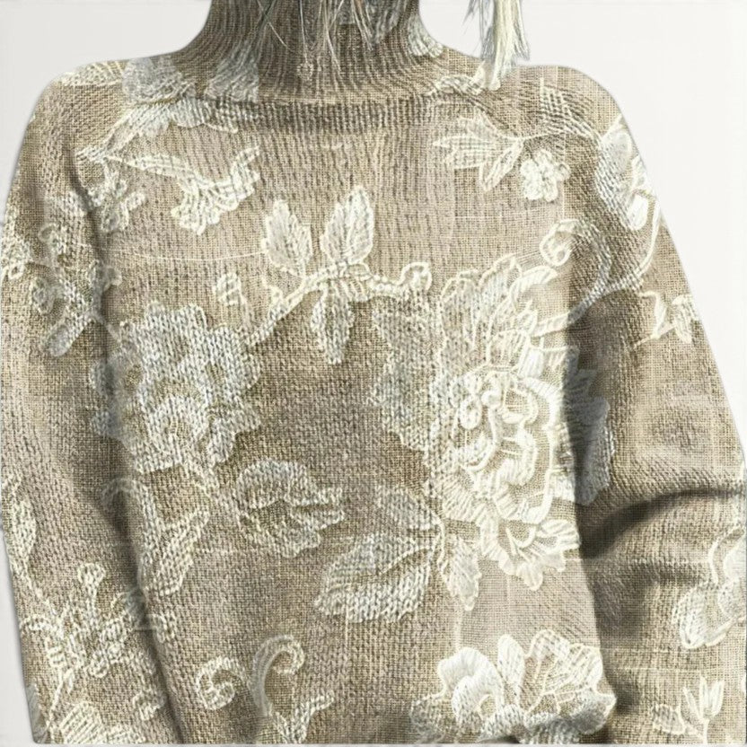 ALICIA | TIMELESS VINTAGE FLORAL TURTLENECK SWEATER
