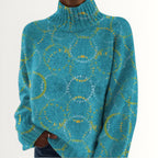 JOCELYN | BRIGHT CIRCLE ART PRINT TURTLENECK