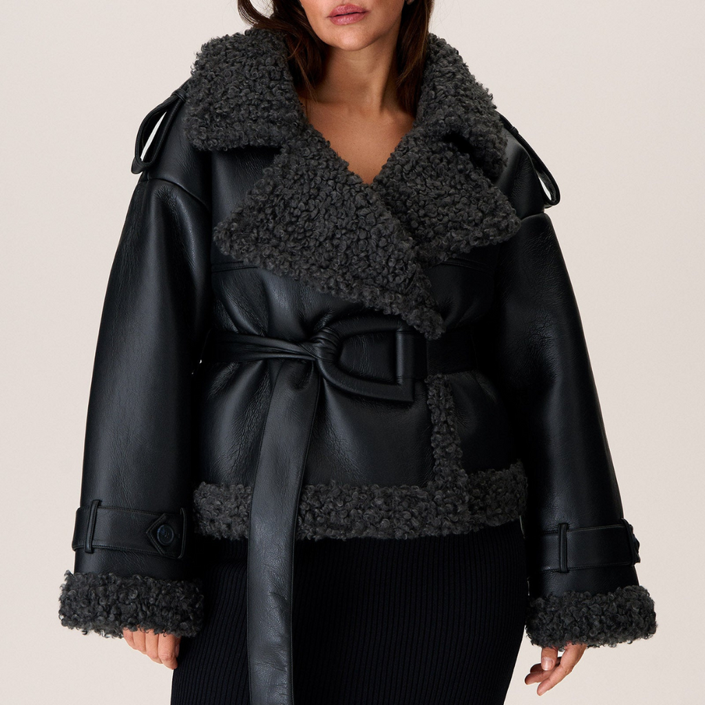 ARIA | BELTED SHEARLING COAT