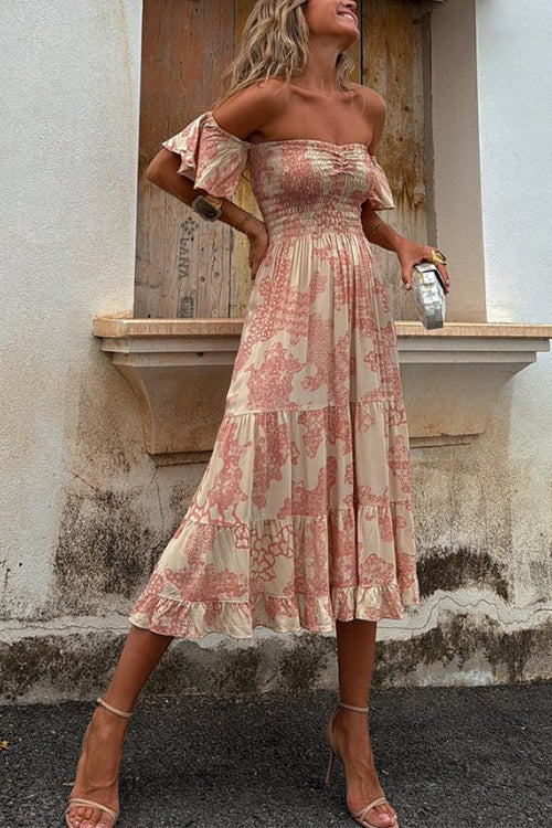 ROMY | OFF SHOULDER MIDI DRESS