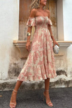 ROMY | OFF SHOULDER MIDI DRESS
