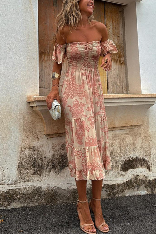 ROMY | OFF SHOULDER MIDI DRESS