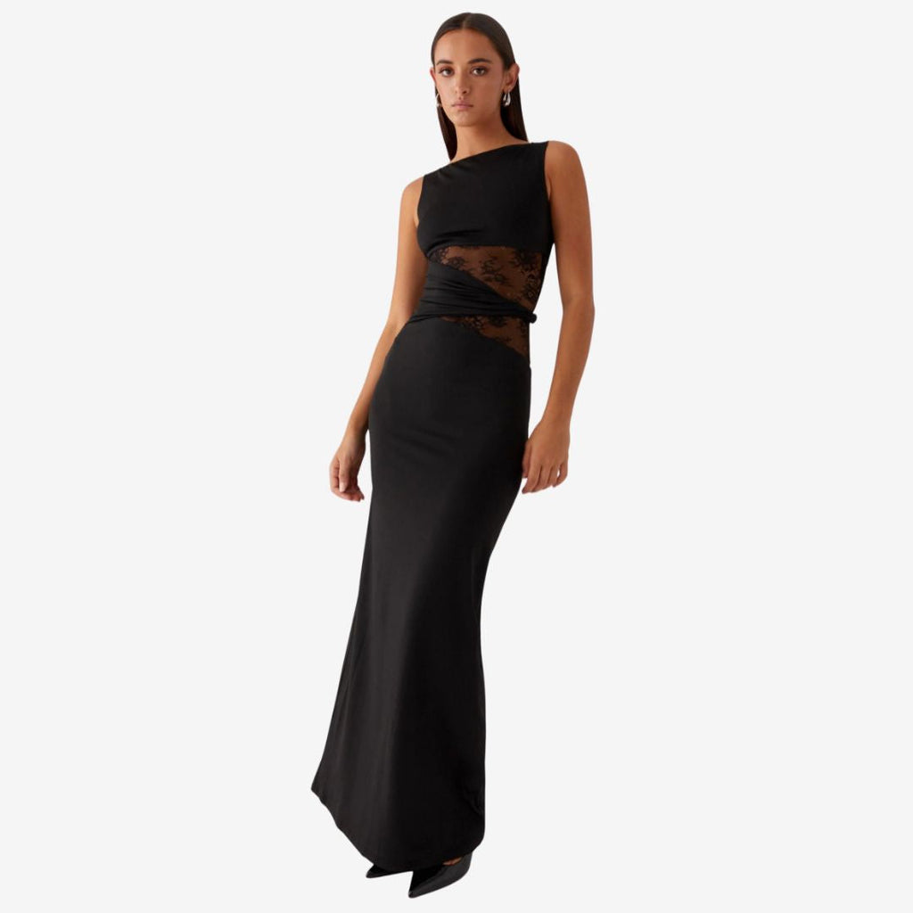 BRIELLE | FIGURE-FLATTERING MAXI DRESS WITH SUBTLE CUTOUTS AND LACING