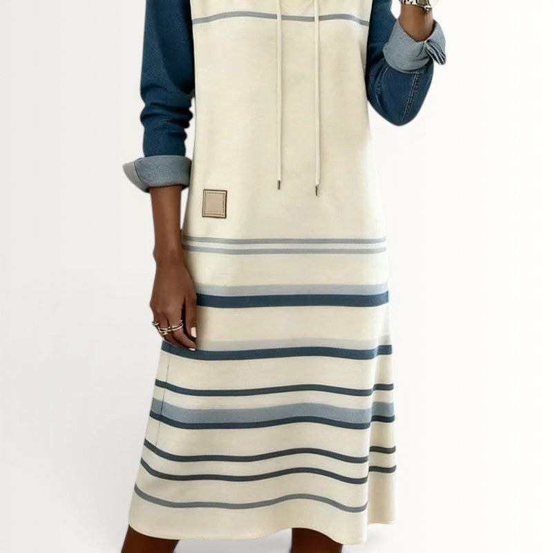LUNA | STRIPED HOODED DRESS