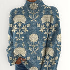 ANGELA | TIMELESS FLORAL TURTLENECK SWEATER
