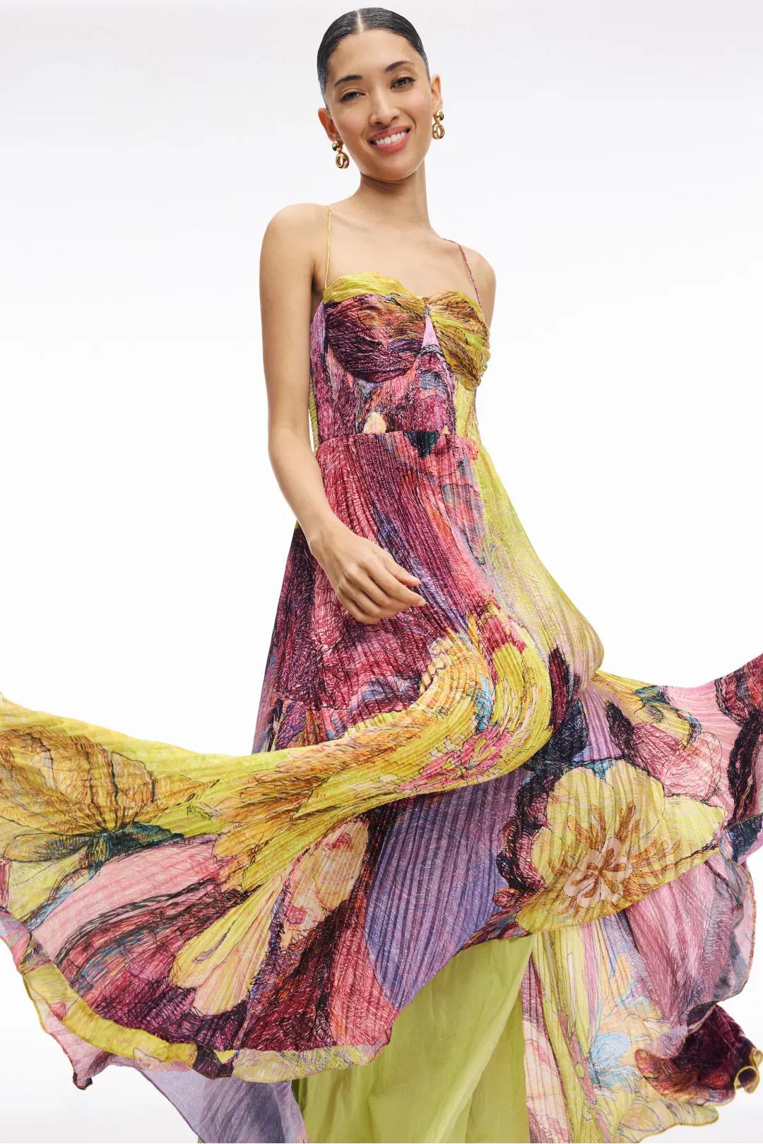 KIARA | MULTICOLORED IKAT PRINT MAXI DRESS