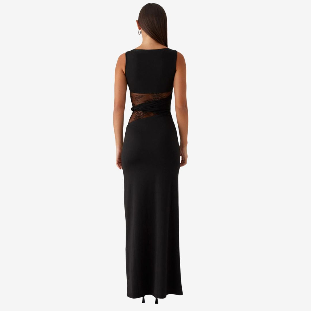 BRIELLE | FIGURE-FLATTERING MAXI DRESS WITH SUBTLE CUTOUTS AND LACING