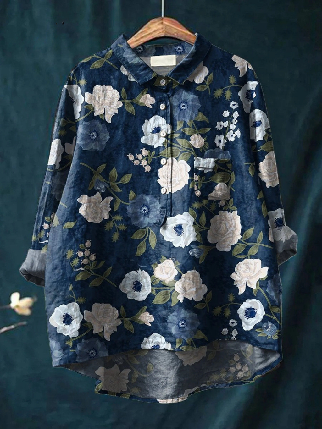 JOELLE | WOMEN'S FLORAL ART  PRINT CASUAL SHIRT