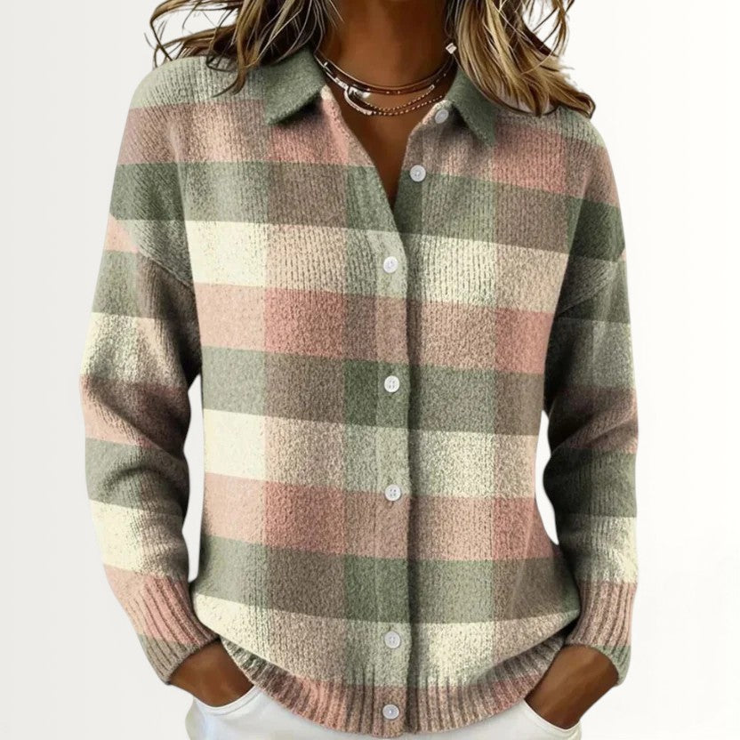 SAVANNAH | PASTEL PLAID KNIT CARDIGAN