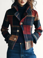 JASMINE | PLAID PATTERN WOOLEN JACKET