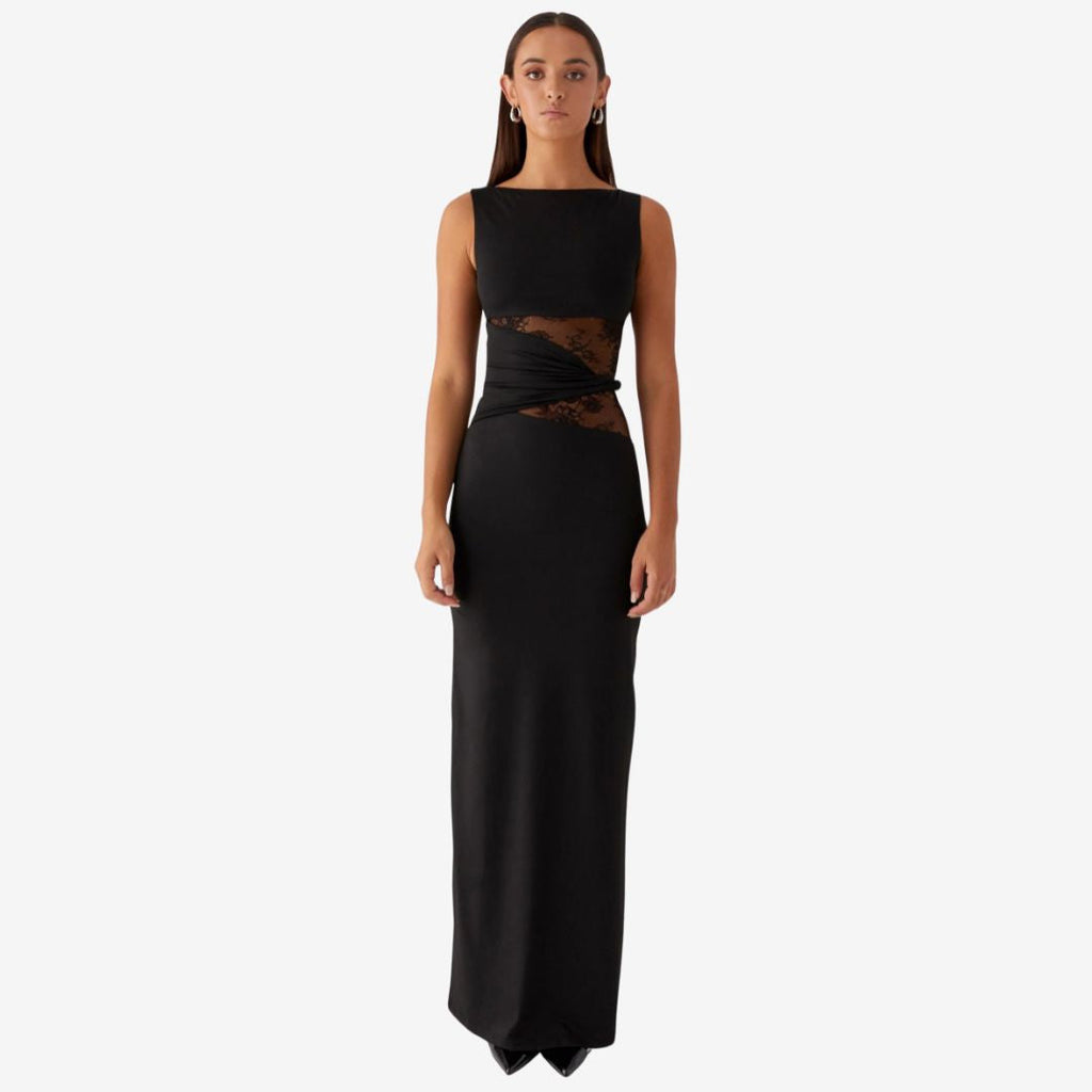 BRIELLE | FIGURE-FLATTERING MAXI DRESS WITH SUBTLE CUTOUTS AND LACING
