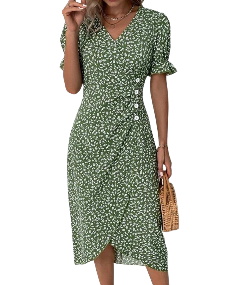 GISELLE | FLORAL V-NECK DRESS
