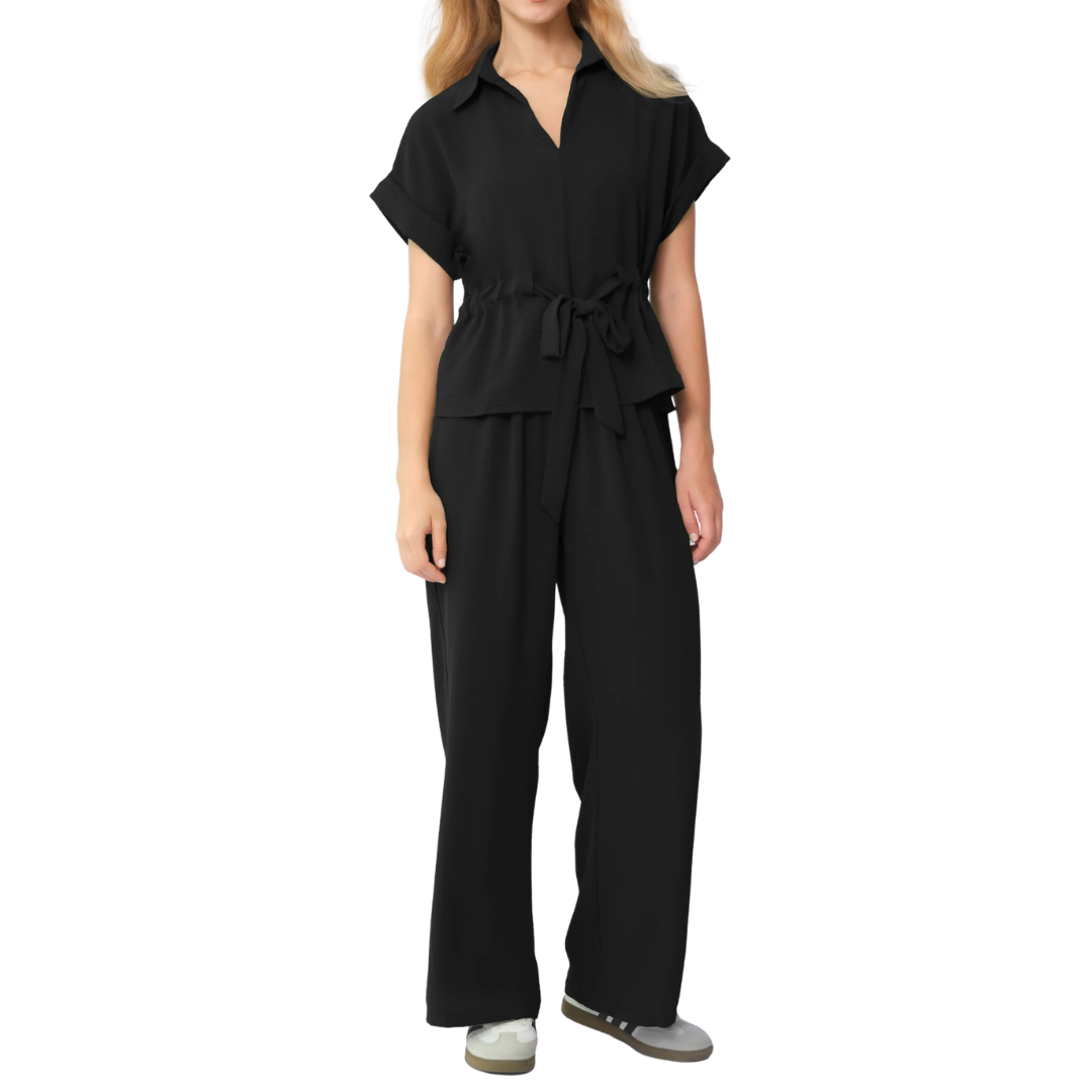 DELIA | RELAXED DRAWSTRING LOUNGE TWO-PIECE SET