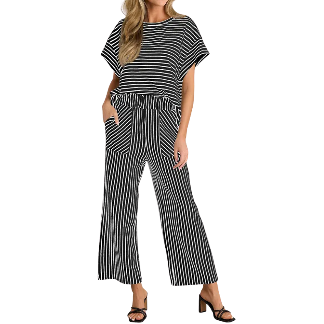 JOSLYN | STRIPED RELAXED LOUNGE TWO-PIECE SET