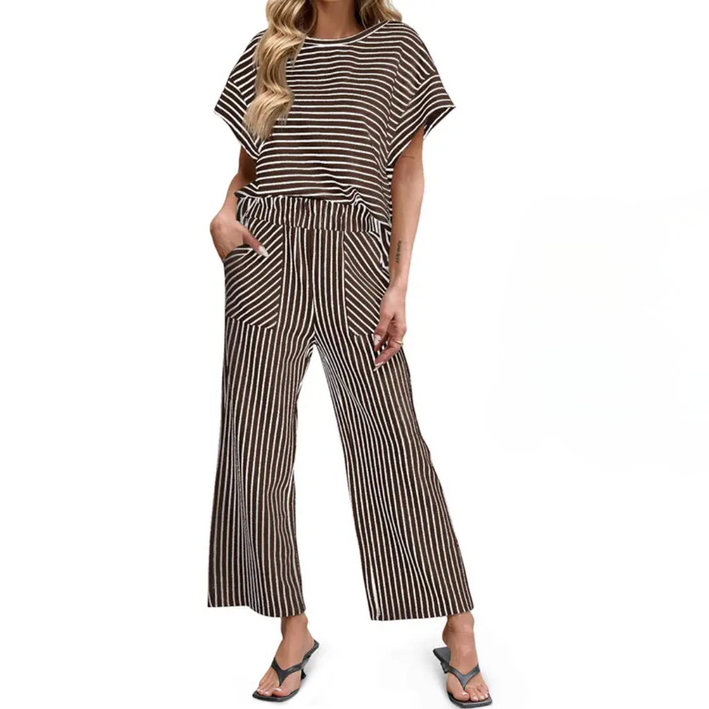 JOSLYN | STRIPED RELAXED LOUNGE TWO-PIECE SET