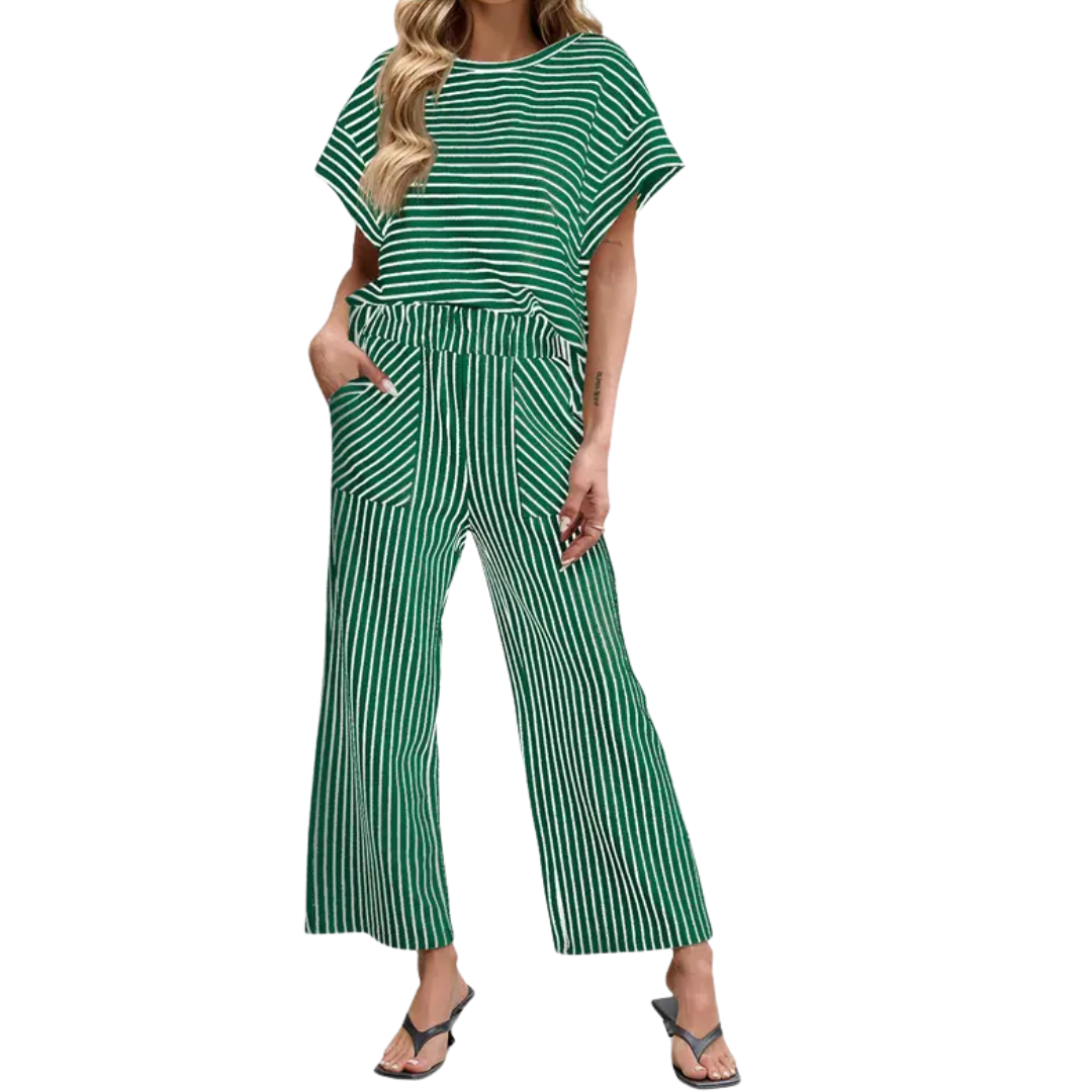 JOSLYN | STRIPED RELAXED LOUNGE TWO-PIECE SET