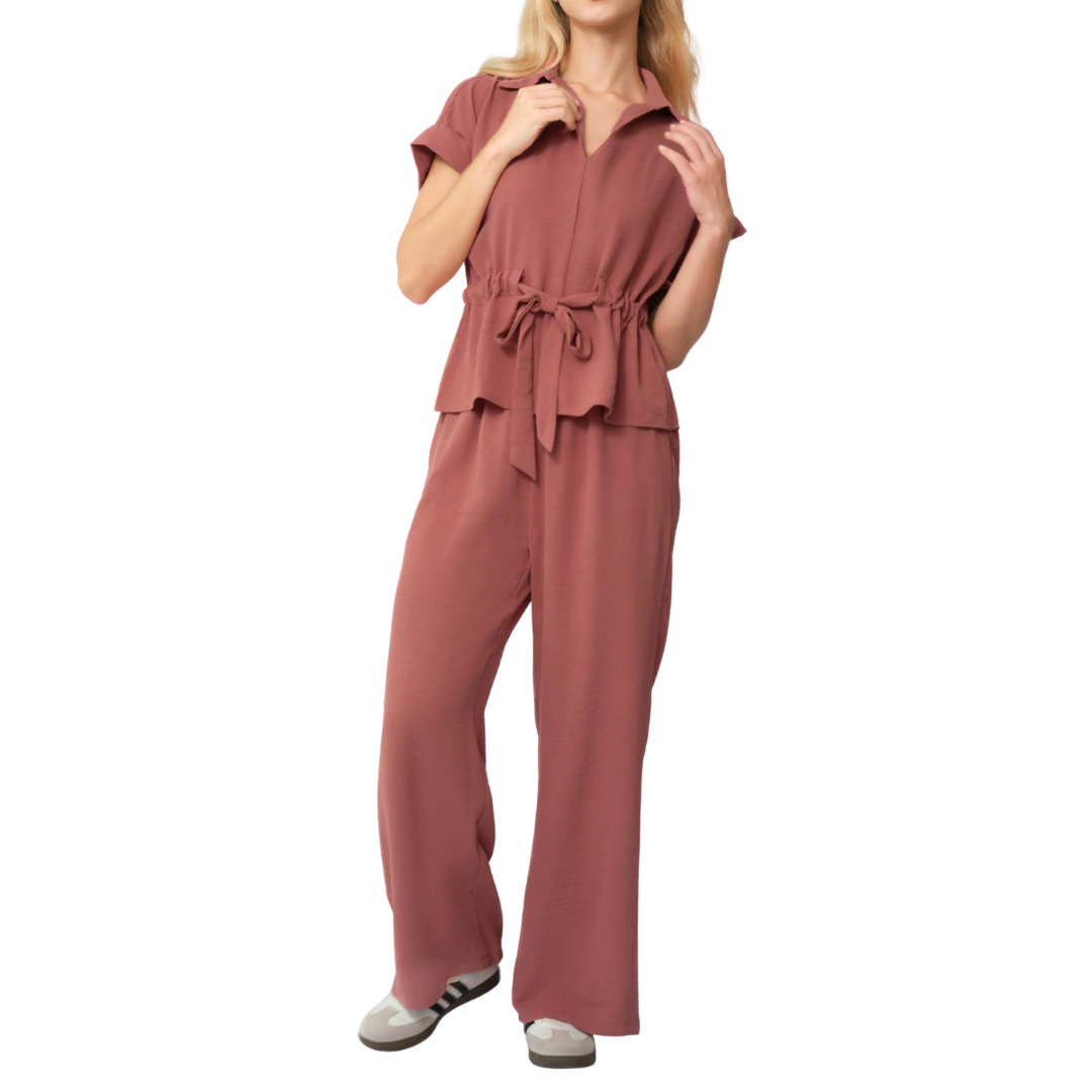 DELIA | RELAXED DRAWSTRING LOUNGE TWO-PIECE SET