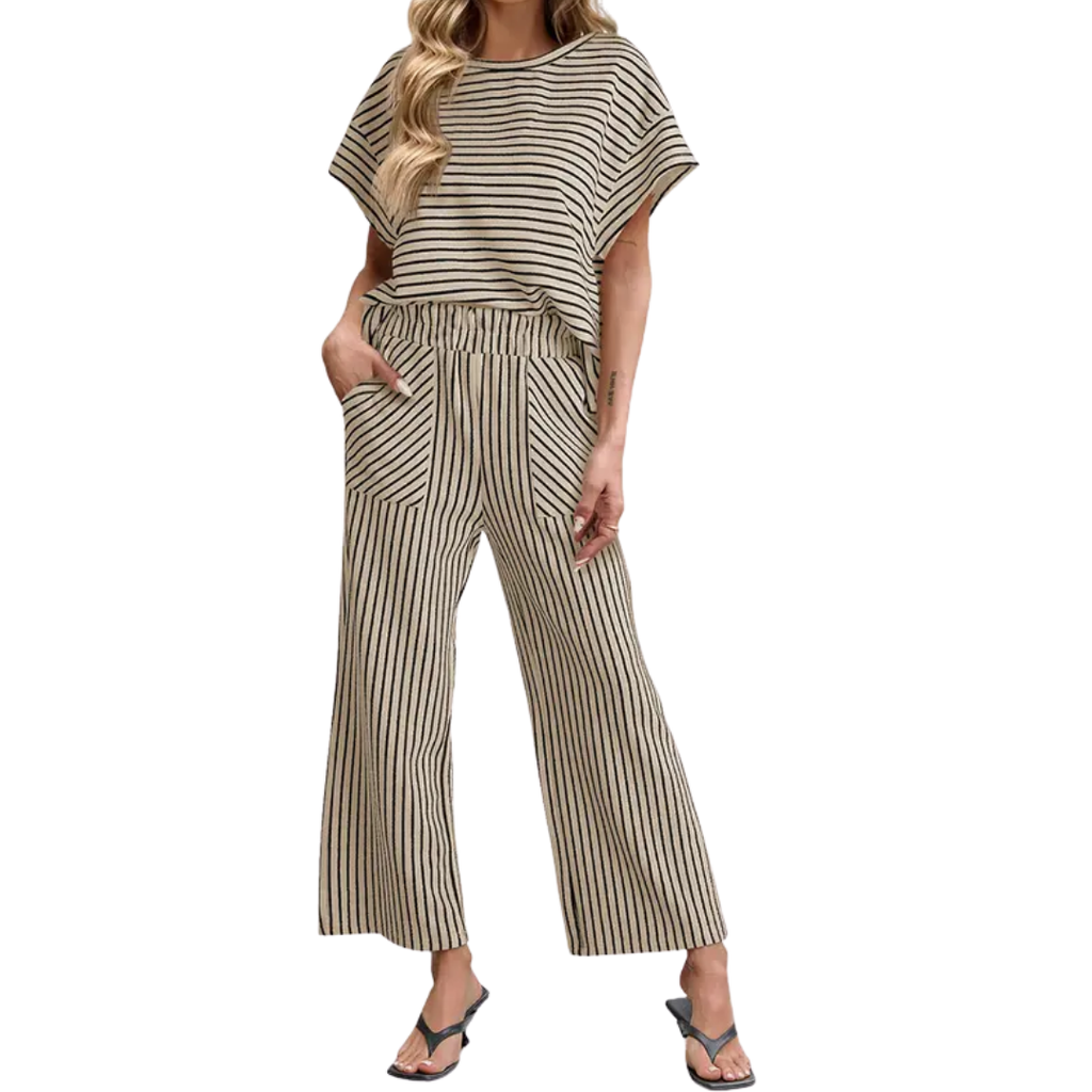 JOSLYN | STRIPED RELAXED LOUNGE TWO-PIECE SET