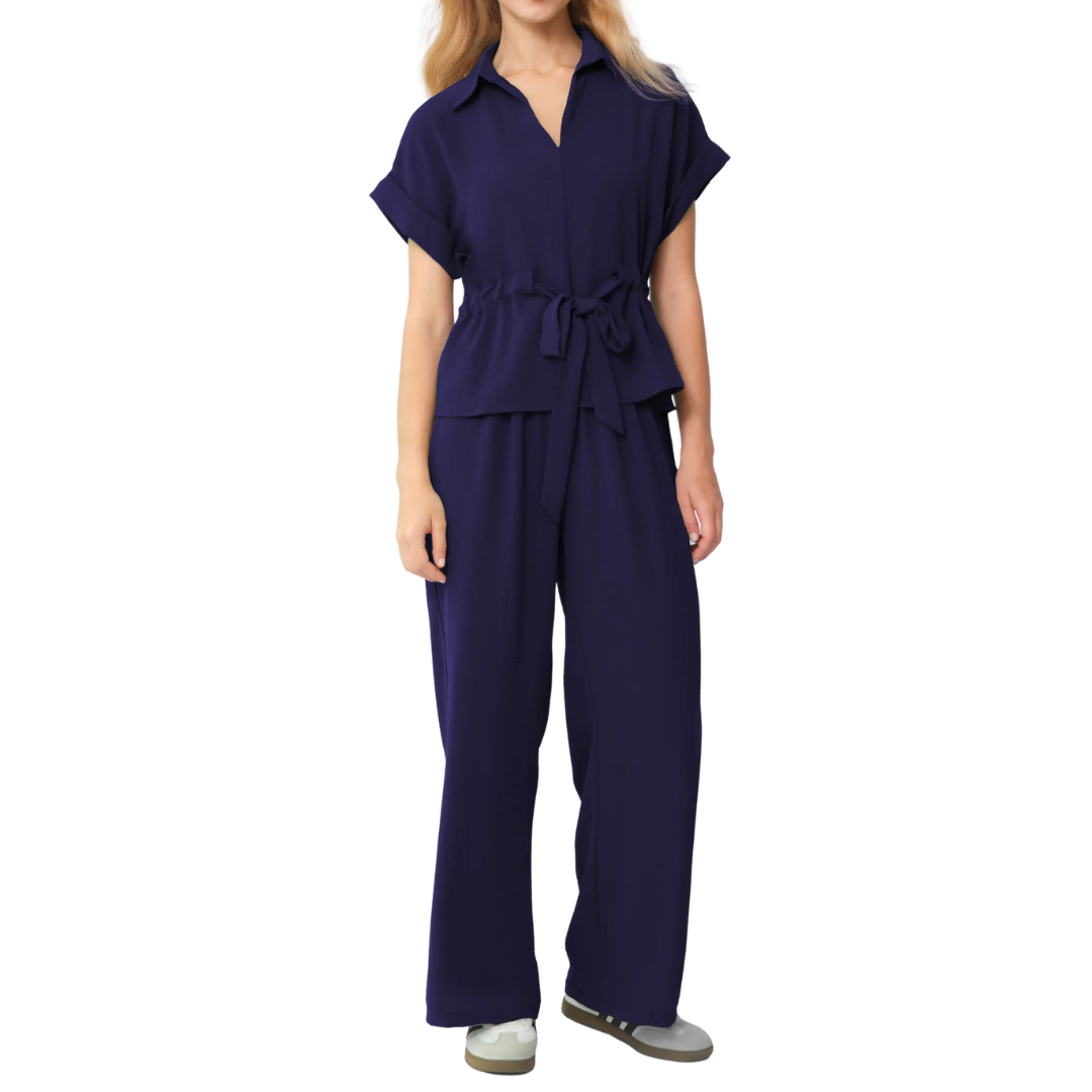 DELIA | RELAXED DRAWSTRING LOUNGE TWO-PIECE SET
