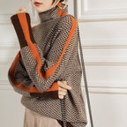 HANNAH | CONTRAST STRIPED TURTLENECK SWEATER