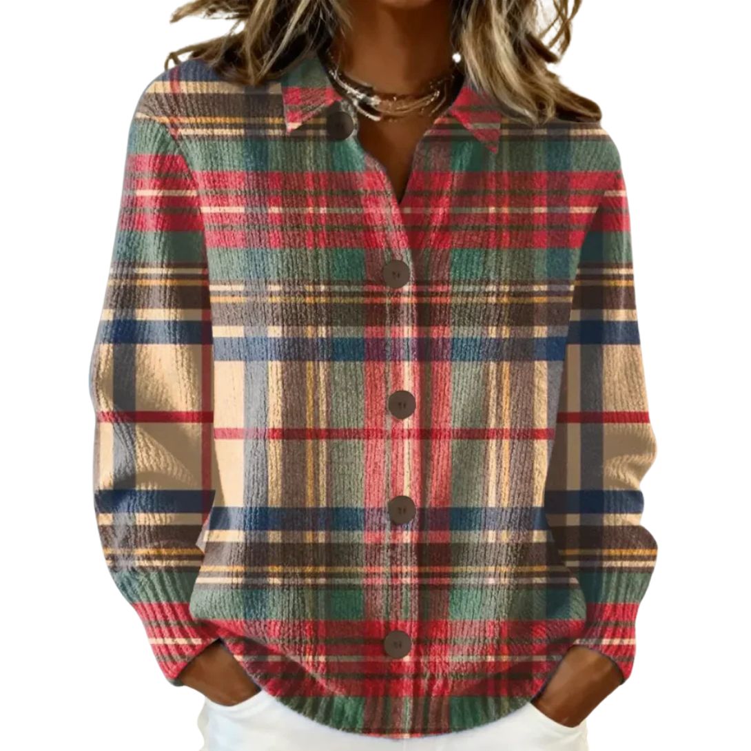SCARLETT | MULTICOLOR PLAID BUTTON CARDIGAN