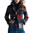 JASMINE | PLAID PATTERN WOOLEN JACKET
