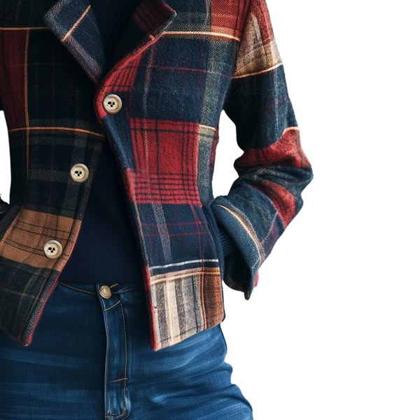 JASMINE | PLAID PATTERN WOOLEN JACKET