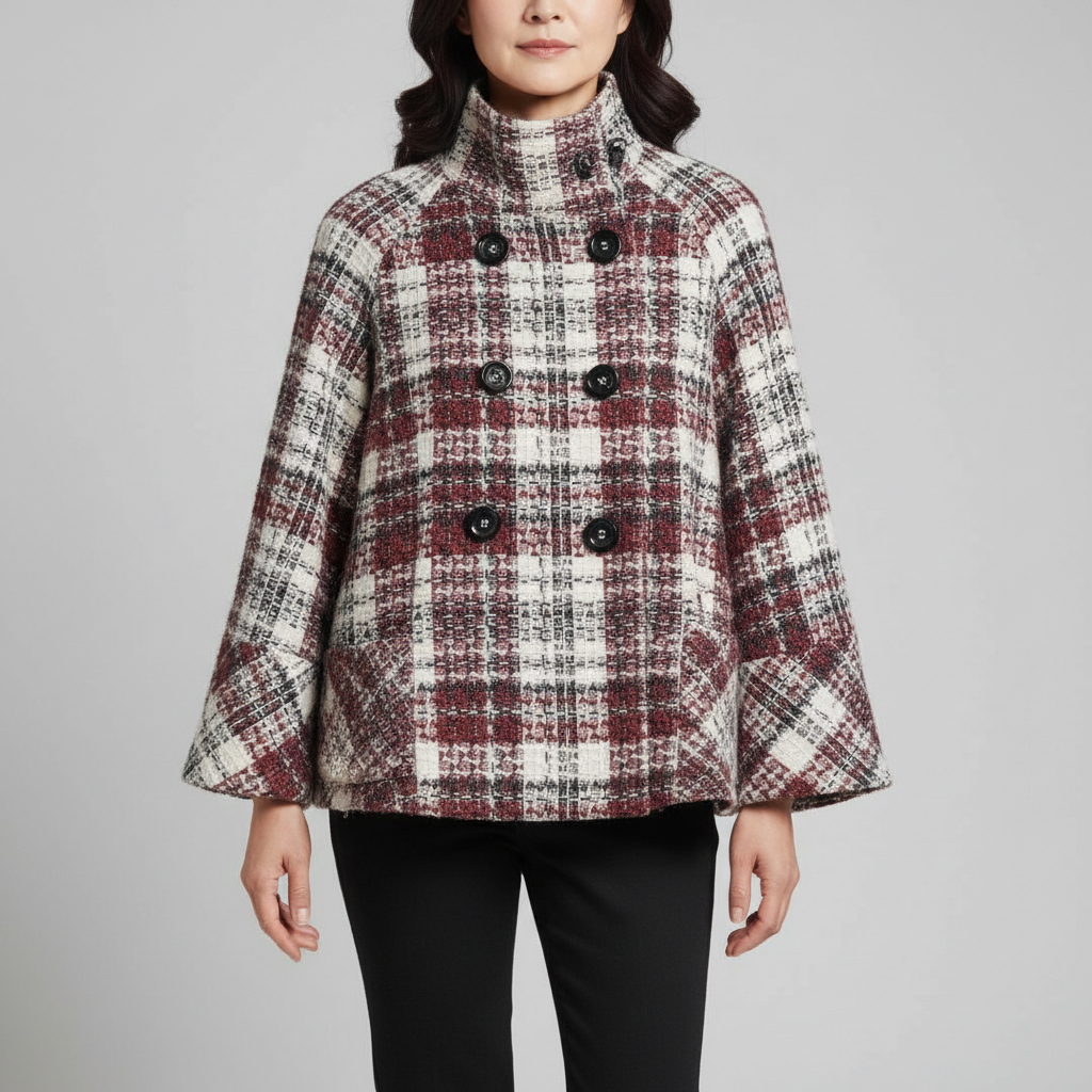 BEATRICE | PLAID CAPE JACKET