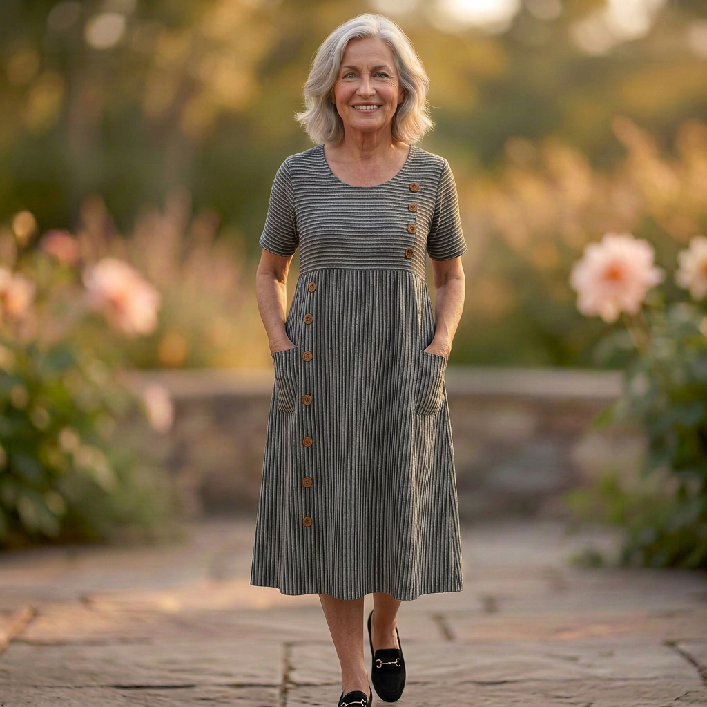 CLARA | STRIPED MIDI DRESS
