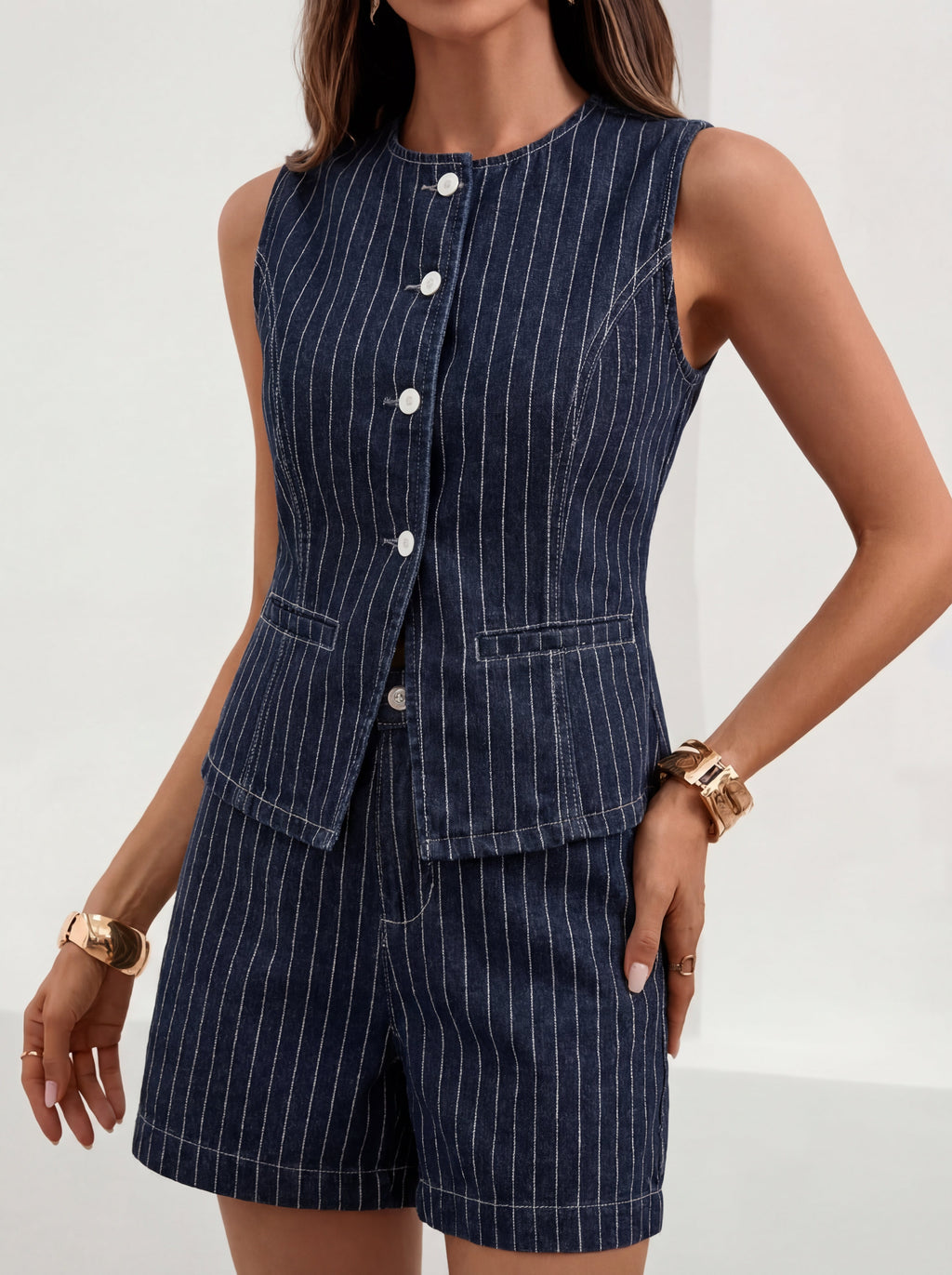 DENNISE | CASUAL CEST & SHORTS TWO-PIECE SET